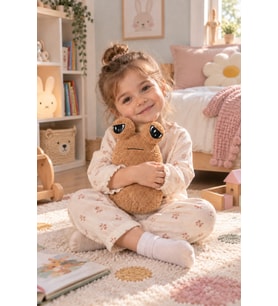 22 cm Kirpikli Uzaylı Poe Dostum  Bej (Bej)