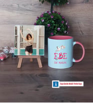 Ebeye Hediye Fotoğraflı Dekoratif Taş, Kupa Bardak Beyaz Hediye Tıp Bayramı Ebeler Günü Hediyesi (Model 6)