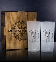 eJOYA Kişiye Özel Kutusunda 2'li Rakı Bardağı Hediye Seti 107174 (Mavi)