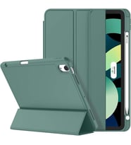 Apple iPad Air 5 Air 4 10.9" Kılıf Pen Charge Kalem Bölmeli A2072 A2316 A2324 A2 (Koyu Yeşil)