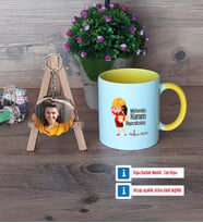 Mühendisler Günü Hediyesi Kupa Bardak Beyaz ve Fotoğraflı Ahşap Anahtarlık Hediye (Model 7)