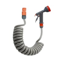 Plasyay Spiral Yıkama Sulama Hortumu ve Tetik Başlıklı Ayarlı Tam Set 5 Metre (Gri)