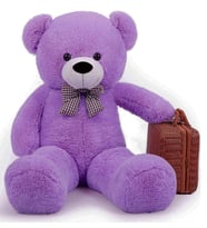 Oyuncak 85 Cm Papyonlu Peluş Ayıcık- İthal Kumaş - Premium Koleksiyon Hediyelik Ayı (% 100 YERLİ) (Lila)