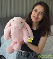 Özgüner Uyku Arkadaşım Tavşan 45 Cm Peluş Tavşan (Pembe)
