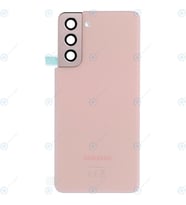 BYR Samsung Galaxy S21 Uyumlu Arka Pil Kapağı LENS HARİÇ SM-G991B (Pembe)