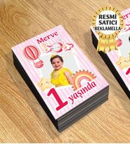 8 Temalı Kişiye Özel Resimli Doğum Günü Magneti  8x6 Cm 10 Adet (Pembe)