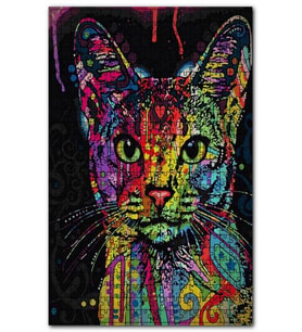 Cakapuzzle Renli Boyalı Kedi Görseli Puzzle Yapboz MDF (Ahşap) (1000 Parça)