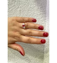 Akuamarin ve Baget Taşlı Gümüş Yüzük (Pembe)
