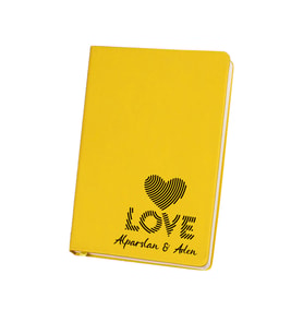 Sevgiliye Kişiye Özel Uv Baskılı Defter (Sarı)
