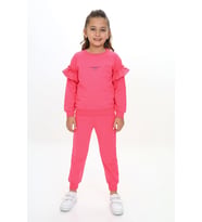 Toontoy Kız Çocuk Baskılı Eşofman Takım (Fuşya)