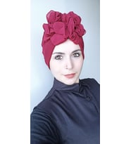 Kadın Tesettür Şerit Detay Çift Taraflı Bone (Bordo)