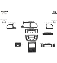 Meriç® Peugeot 406 Ön Torpido Kaplama Maun 13 Parça 1999-2005 (Karbon)