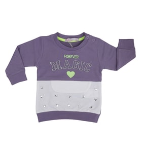 Peri Masalı Kız Bebek Magic Tek Body  6-18 Ay Ekru (Lila)