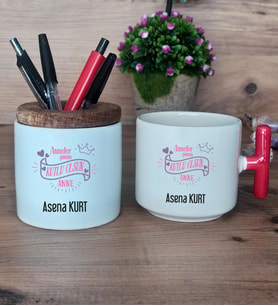Anneler Günün Kutlu Olsun Anne Hediye Sepeti Kupa Bardak T Kulplu, Kalemlik Hediyeleri Anneye Doğum Günü Anneler Günü Hediyesi (Model 1)
