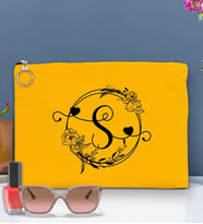 BK Gift Kişiye Özel Harfli Astarlı Portföy Çanta 30x21cm(12 Renk Seçeneği), Baskılı El Çantası, Organizer Çanta (Sarı)