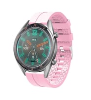 Samsung Galaxy Watch Gear S3 Kordon Silikon Dalga Desen Şerit Band 23 (Pembe)