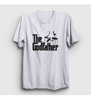 Presmono Unisex Sarı Logo Film Baba The Godfather T-Shirt 251618tt (Beyaz)