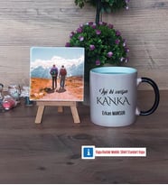 Kankaya Hediye Fotoğraflı Dekoratif Taş, Kupa Bardak Beyaz Hediye (Model 9)