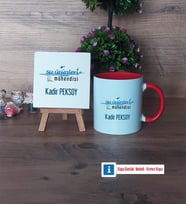 Su Ürünleri Mühendisi Dekoratif Taş, Kupa Bardak Kırmızı Hediye (Model 1)