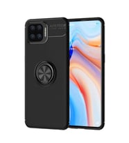 Oppo Reno 4 Lite Kılıf Yüzüklü Magnetli Ravel Case (Siyah)