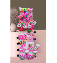 MONİCATİME  ÇOCUK TOKA SETİ LASTİKLİ + KLİPSLİ (Pembe)