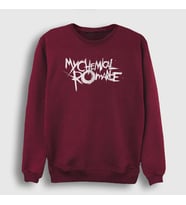 Presmono Unisex Beyaz Logo My Chemical Romance Sweatshirt 71179tt (Bordo)