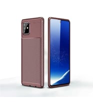 Samsung Galaxy Note 10 Lite Kılıf Karbon Silikon Case (KAHVE)