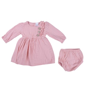 AD23261 Kız Bebek Elbise 3-6/6-9/9-12/18-24 AY (Somon)