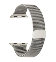 Apple Watch Seri 2/3/4/5/6/7/8/se 38mm-40mm-41mm Uyumlu Hasır Metal Kordon (Gümüş)