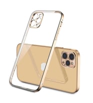 Uyumlu Model Apple iPhone 12 Pro Max Kılıf Elektroplatin Kaplama Kapak (Gold)