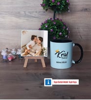 Kral Babam Babaya Hediye Fotoğraflı Dekoratif Taş, Kupa Bardak Beyaz Hediye (Model 11)