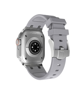 Apple Watch 7 45mm Zore KRD-89 Silikon Kordon (Gümüş)