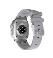 Apple Watch 7 45mm Zore KRD-89 Silikon Kordon (Gümüş)