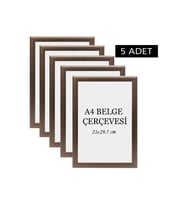 5 Li Set A4(21x29.7) (21x30)Diploma Çerçevesi Belge Çerçeveleri Sertifika Çerçevesi (Kahverengi)