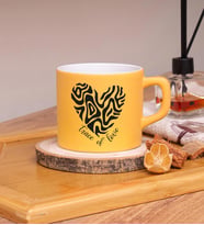 Trace Of Love  Tasarımlı Renkli Nescafe Fincanları 220 ML (Sarı)