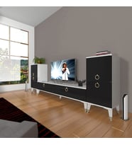 Decoraktiv Eko ON2 Mdf Std Gold Tv Ünitesi Tv Sehpası (Siyah - Beyaz)
