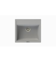 POLEX Cristalüx Granit Eviye P-08 Tezgah Altı Ve Tezgah Üstü Kare Mutfak Evyesi 55,5x50cm (Gri)