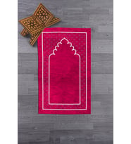 EVDEYA Dijital Baskılı Yıkanabilir Sade Desen Namazlık Seccade 70x130 cm, SECCADE-11-GRİ, (Pembe)
