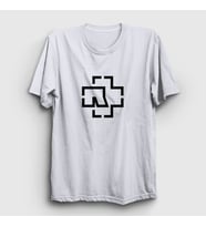Presmono Unisex Sarı Logo Rammstein T-Shirt 105357tt (Beyaz)
