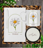 Kişiye Özel Defter Kalem Kupa Ve Bardak Altlığı Hediye Seti 103705 (Model 5)