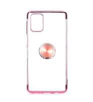 Galaxy M31S Kılıf Zore Gess Kenarları Renkli Yüzük Aparatlı Kılıf (Rose)