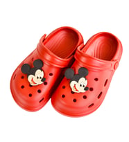 Mickey Mouse Unisex Çocuk Kaymaz Taban Terlik Sandalet  (Kırmızı)