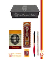 Galatasaray Orijinal Lisanslı Kalem Kalemtraş Bloknot Silgi Hediyelik Set (Sarı)