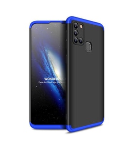 Galaxy A21S Kılıf Zore Ays Full Koruma Kılıf (Siyah-Mavi)