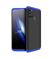 Galaxy A21S Kılıf Zore Ays Full Koruma Kılıf (Siyah-Mavi)