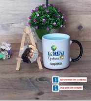 Coğrafya Öğretmeni Kupa Bardak Beyaz ve Fotoğraflı Ahşap Anahtarlık Hediye Öğretmenler Günü Hediyesi (Model 9)