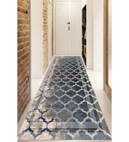 Dijital Baskılı Kaymaz Taban Yıkanabilir Modern Yolluk Ve Koridor Halısı NDU-HY-1323 (Mavi)