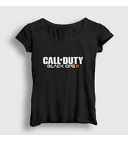 Presmono Kadın Sarı Black Ops Call Of Duty T-Shirt 26621tt (Siyah)