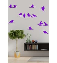 Dalda Kuş Dekoratif Duvar Sticker (Mor)