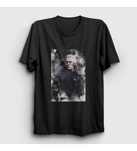 Presmono Unisex Beyaz Geralt Of Rivia Dizi Witcher T-Shirt 321073tt (Siyah)